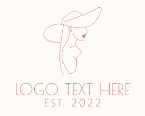 Girl - Woman Fashion Hat logo design