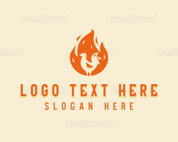 Roasting Chicken BBQ Logo