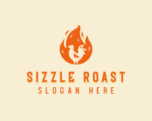 Roast - Roasting Chicken BBQ logo design