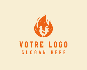 Roast - Roasting Chicken BBQ logo design