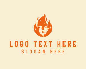 Roasting Chicken BBQ Logo