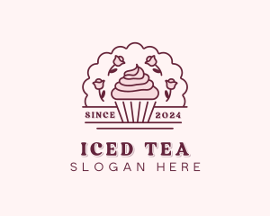 Rose Bakery Cupcake logo design