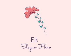 Minimalist Fan Flower  logo design