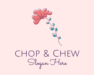 Minimalist Fan Flower  logo design