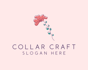 Minimalist Fan Flower  logo design