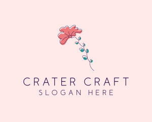 Minimalist Fan Flower  logo design