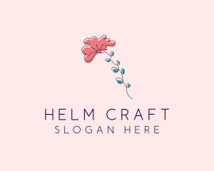 Minimalist Fan Flower  logo design