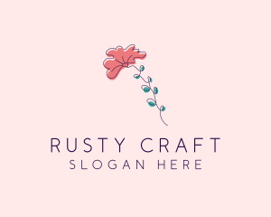 Minimalist Fan Flower  logo design