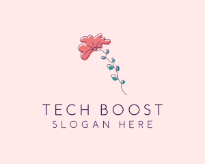 Minimalist Fan Flower  logo design