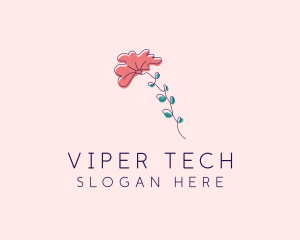 Minimalist Fan Flower  logo design