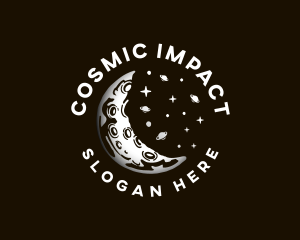 Moon Cosmic Planets logo design