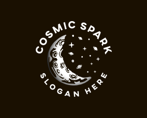 Moon Cosmic Planets logo design