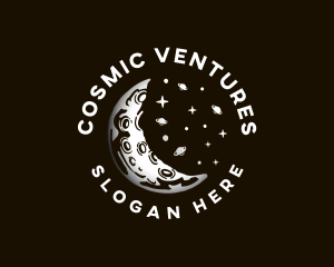 Moon Cosmic Planets logo design