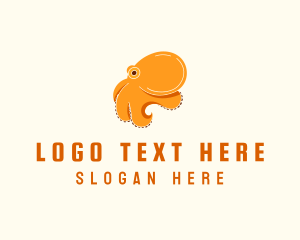 Stick Figure - Cute Baby Octopus logo design