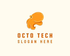 Cute Baby Octopus logo design