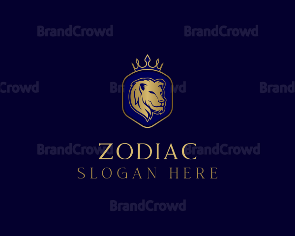 Elegant Crown Lion King Logo