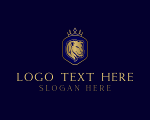 Security - Elegant Crown Lion King logo design