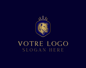 Monarchy - Elegant Crown Lion King logo design