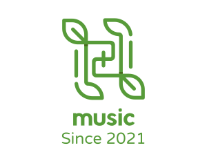 Musical Note Leaves logo design
