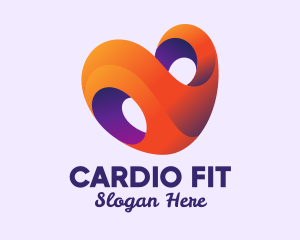 Cardio - 3D Modern Heart Care logo design