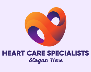 Cardiologist - 3D Modern Heart Care logo design