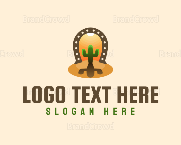 Horse Shoe Desert Cactus Logo