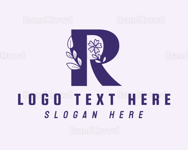 Floral Beauty Letter R Logo