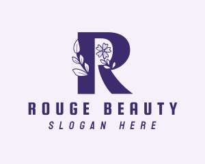 Floral Beauty Letter R logo design