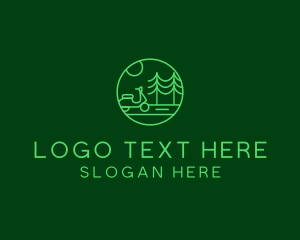 Woods - Eco Scooter Travel logo design