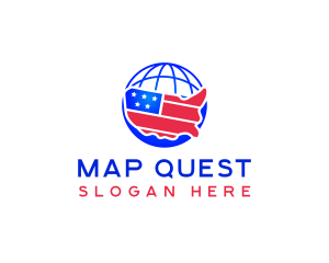 American Globe Map logo design