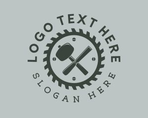 Sledge Hammer - Hammer Chisel Gear Tools logo design