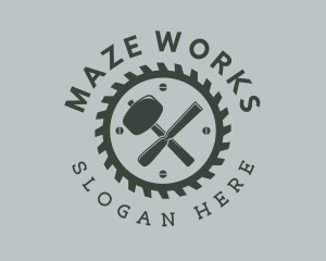 Hammer Chisel Gear Tools logo design