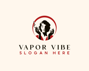 Cigarette Smoking Woman logo design