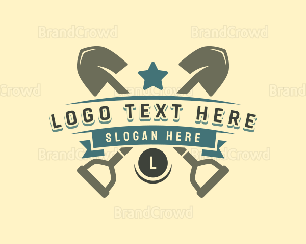 Shovel Landscaping Tool Logo