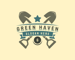 Landscape - Shovel Landscaping Tool logo design