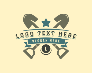 Shovel Landscaping Tool Logo