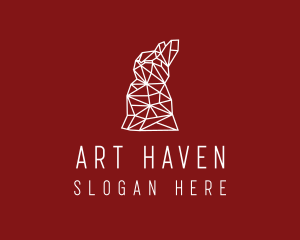 Simple Hare Line Art logo design