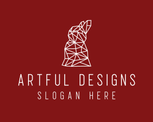 Simple Hare Line Art logo design