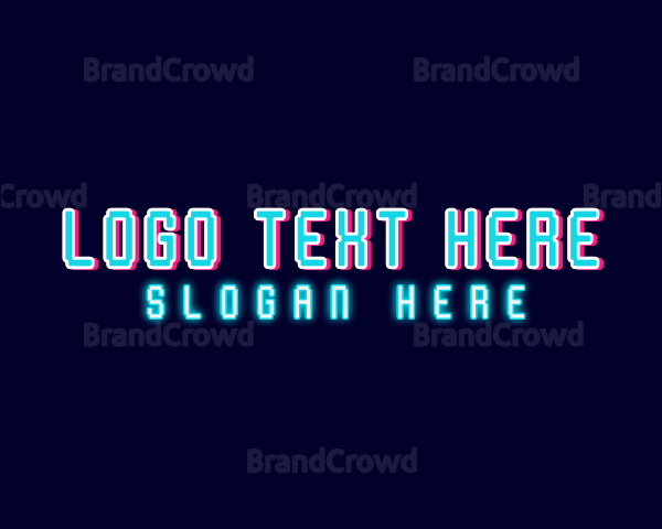 Neon Tech Glitch Logo