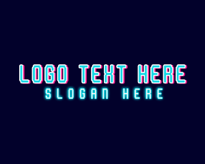 Brand - Neon Tech Glitch logo design