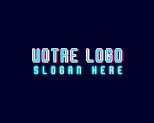 Neon Tech Glitch Logo
