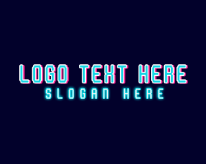 Glitch - Neon Tech Glitch logo design