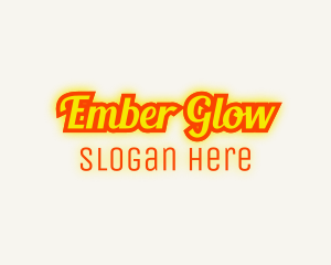 Retro Glow Cursive logo design