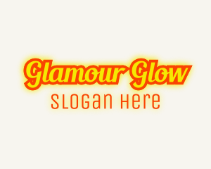 Retro Glow Cursive logo design