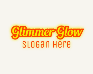 Retro Glow Cursive logo design