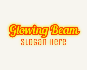 Retro Glow Cursive logo design