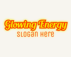 Retro Glow Cursive logo design