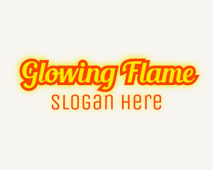 Retro Glow Cursive logo design