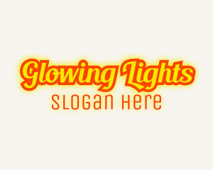 Retro Glow Cursive logo design