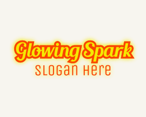 Retro Glow Cursive logo design